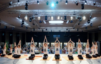The 5th International Day of Yoga was celebrated with great fanfare in Sofia at the prestigious National Palace of Culture on 16 June 2019.
